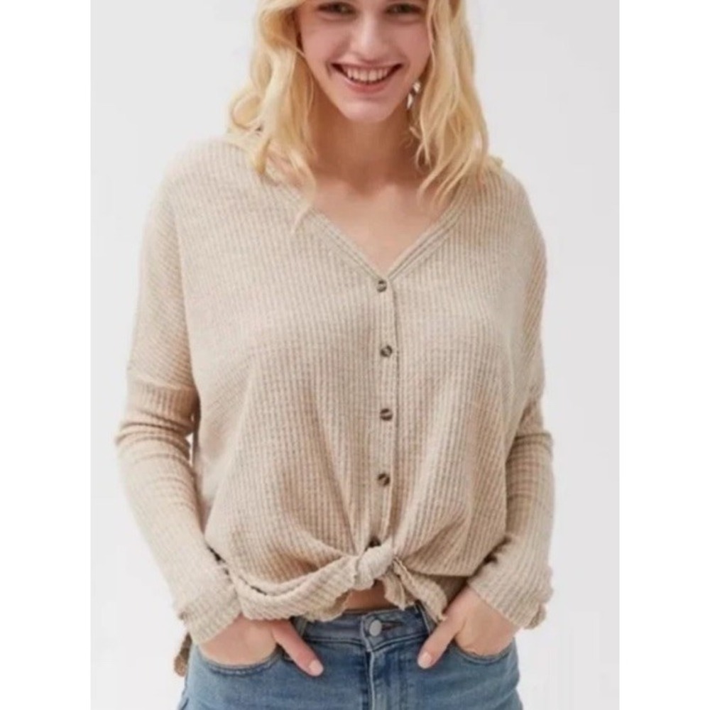 NWT Out From Under x Urban Outfitters Jojo button front oversized top‎ $44 Small